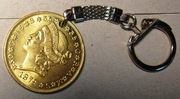 Брелок с монетой 20 долларов 1879 года